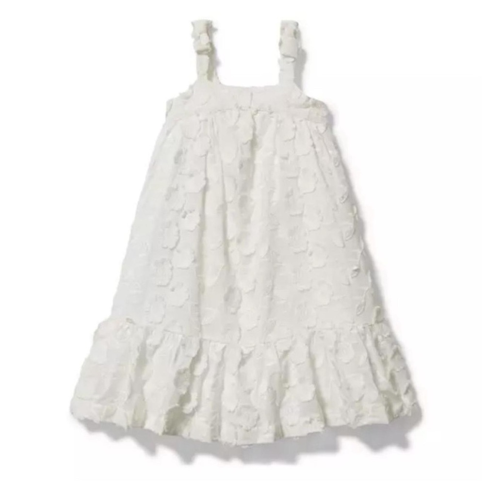 Janie and Jack White Floral Eyelet Ruffle Sundress
